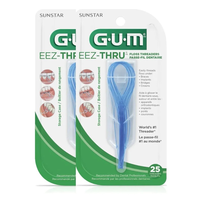 Gum Enhebradores De Hilo Dental Eez-thru - 25 Piezas -