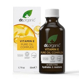 Dr. Organic Vitamin E Pure Oil Complex | Nourishes and Protects Skin, Enhances Elasticity, Natural, Certified Organic, Paraben & SLS-Free, 50 mL / 1.7