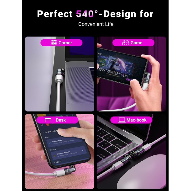 VAFOTON 240W USB C Magnet Adapter, 9-Pin Magnetischer Adapter (3