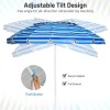 8 Ft UV Protected Beach Umbrella with 16-Ribbed Windproof FrameColor:
