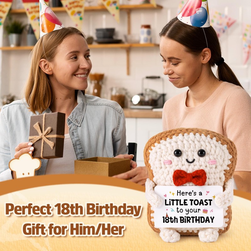 18th Birthday Gifts for Girls Boys- Emotional Support Crochet Toast