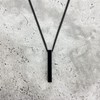 Collar para hombre con Colgante Rectangular Barra Cilindro Prisma Acero