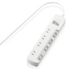 Elecom T-E7A-2420WH Power Strip, Bulk & Individual Switch, Energy Saving,