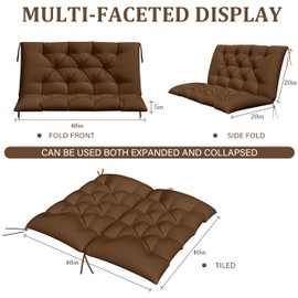 Porch Swing Cushion with Backrest,Waterproof Bench Cushion for Outdoor Furniture,2-3 Seater Replacement Thickened 5 in swing cushion,with Ties,Patio,Outdoor,Backyard and Garden (Chocolate,40x40 in)
