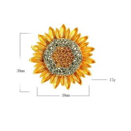 Sunflower Brooches Pin Badge Crystal Honeybee Flower Brooch Memorabilia Decorations Jewelry for Women Girls