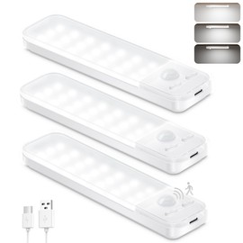 Ylatoial 3 Pack 15cm Night Light with Motion Sensor for Cupboard Kitchen Cool White