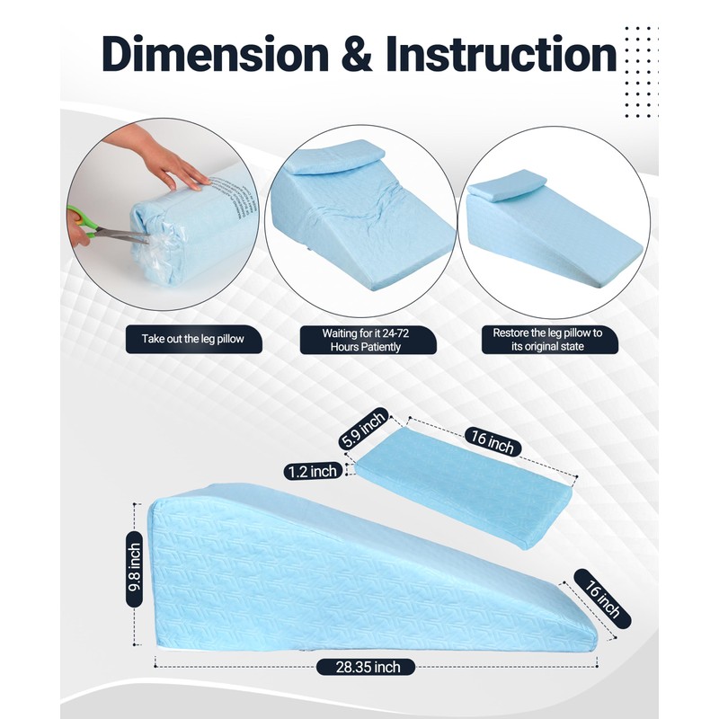 Knee Surgery Pillow Straight Double Leg for Swelling & Blood