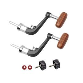 TUKEVA 2 Stück Angelrolle Kurbel Kurbelarm Rocker Arm Griff Rutschfester Angelknopfgriff Spinn-Angelrollengriff Knopf zum Spinnen Angelrolle Reparatur Ersatzteile für Angelzubehör (Schwarz)