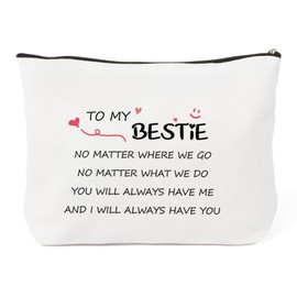 Bestie Gifts for Women,Friendship Friend Birthday Christmas Graduation Inspiration Xmas Valentines Day Galentines Funny Gifts for Women Friend Gift for Friends Long Distance Female,Cosmetic Bags