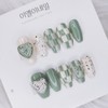  Oreo checkerboard handmade nail tip - Coffin Egg /