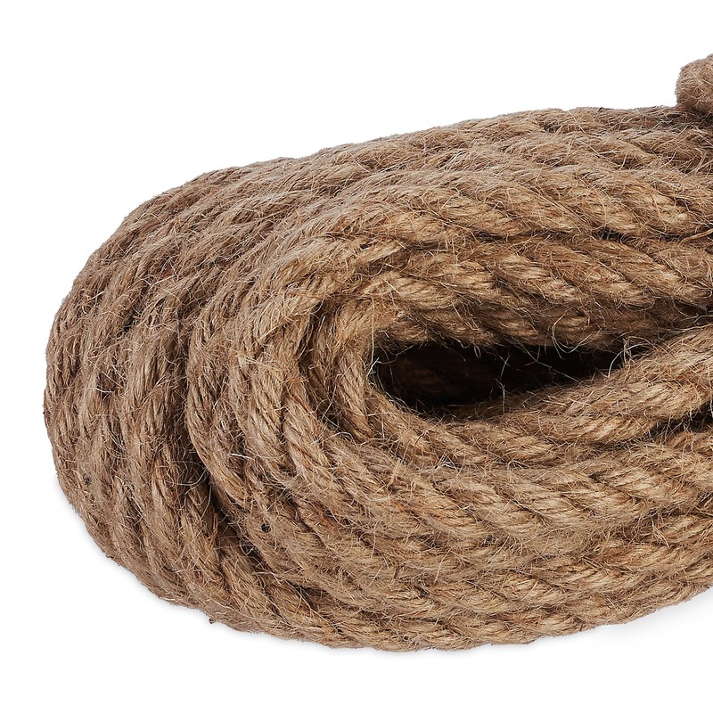 Relaxdays Jute Rope 12 mm, Set of 2 Natural Ropes,