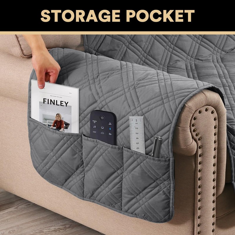 PrinceDeco 100% Waterproof Loveseat Covers for 2 Cushion Couch Sofa