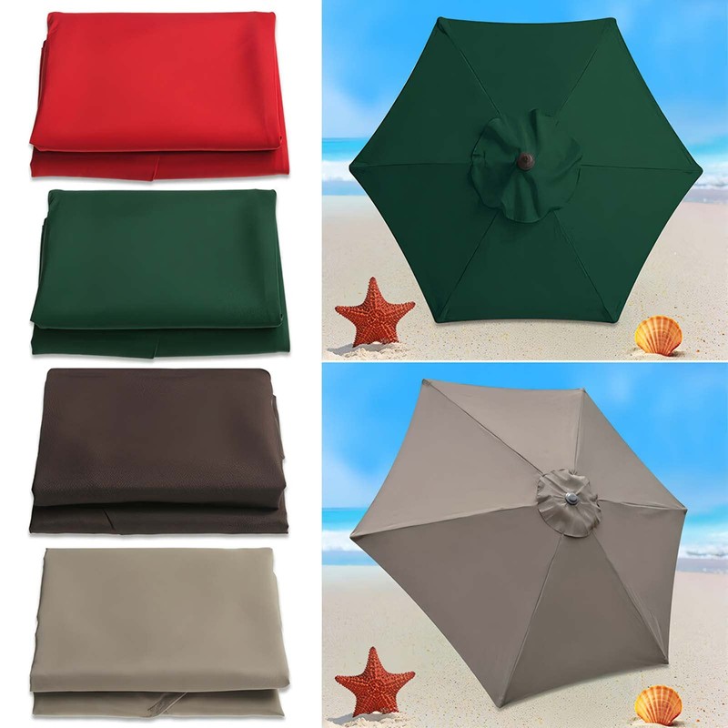GLDDFDG 10ft 8 Ribs Patio Umbrella Canopy, Taupe, Heavy-Duty Polyester