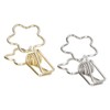 100pcs Binder Clips Gold Silver Flower Shape Metal Hollowed Long