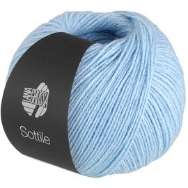 LANA GROSSA Sottile Delicate Net Yarn Structure Made of Cotton, Filled with Fine Merino Fibres, Hand Knitting Yarn Made of 85% Cotton and 15% Virgin Wool (Merino), 50 g Wool for Knitting and