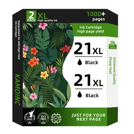 21XL Black Ink cartridges Remanufactured High Yield Ink Cartridge Rep for HP 21XL 21 Compatible with DeskJet D1520 D2345 F4140 F4180 F380 D1320 D1330 Officejet 4315 J3600 J3680 Printer(2 Black)