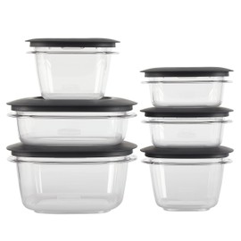 Rubbermaid Premier Easy Find Lids Meal Prep and Food Storage Containers, Set of 6 (12 Pieces Total), Grey |BPA-Free & Stain Resistant