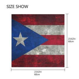 PMAIHNAS Vintage Puerto Rico Pr Flag Silk Scarf Head Hair Wraps Bandana Square Satin Head Scarf for Women