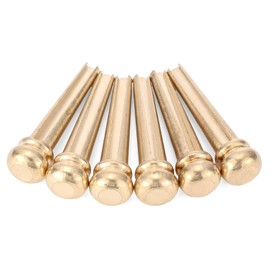 Swhmc Pack of 6 Brass Guitar Bridge Gold Endpin 6 String Pegs for Acoustic Guitar