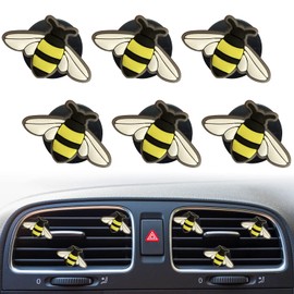 Cute Bee Air Vent Clips, 6 Pcs Bee Car Air Fresheners Vent Clips Car Diffuser Vent Clip Bee Decoration Interior Decor Car Accessories for Women (Ocean, Lemon,Jasmine,Cologne,Peach Flavor)