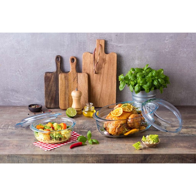 Arcuisine 1 Litre Round Borosilicate Glass Casserole