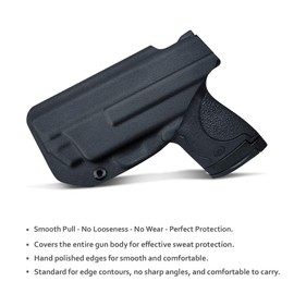 M&P Shield 9mm Holster IWB Kydex Holster for Smith & Wesson M&P Shield 9mm .40 M2.0 S&W Pistol Case - with Integrated Laser - Concealed Holster M&P Shield 9mm with Laser (Black, Left Hand)