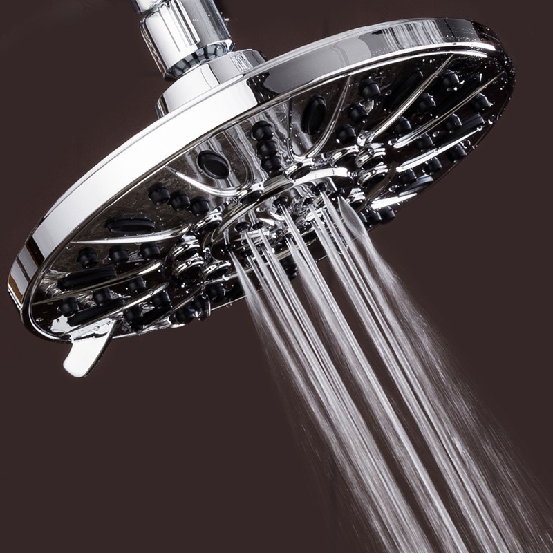 AquaDance High Pressure 6-Setting, 7" Rainfall Shower Head – Tested