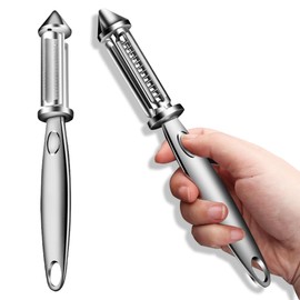 1 Stück Schäler aus Edelstahl, Multifunktionaler Schäler, Schäler, Sparschäler, Gemüseschäler, 2 in 1 Schäler und Shredder, geeignet für Küche, Obst, Karotten, Äpfel, Gemüse, Auberginen, Gurken