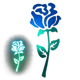 High-Intensity Grade Reflective Rose Car Decal, Customizable, Multiple Colors and Size Options, Blue, 3inches