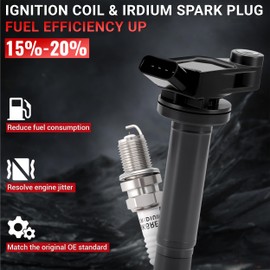PZ Ignition Coil Pack and Iridium Spark Plugs Compatible with Toyota Camry 1991-1996 Highlander Sienna Avalon,Lexus RX300 ES300 SC300 1991-2006 3.0L V6 Set of 6