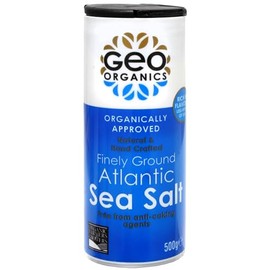 Geo Organics Atlantic Sea Salt Shaker 500g (Pack of 6) | Organically Approved Fine Sea Salt | Natural & Hand Crafted | Additive-Free, Non-GMO, Gluten-Free, Vegan | Free From Anti-Caking Agents