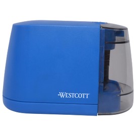 Westcott iPoint Duo™ Dual-Powered Battery & Electric Pencil Sharpener, Blue