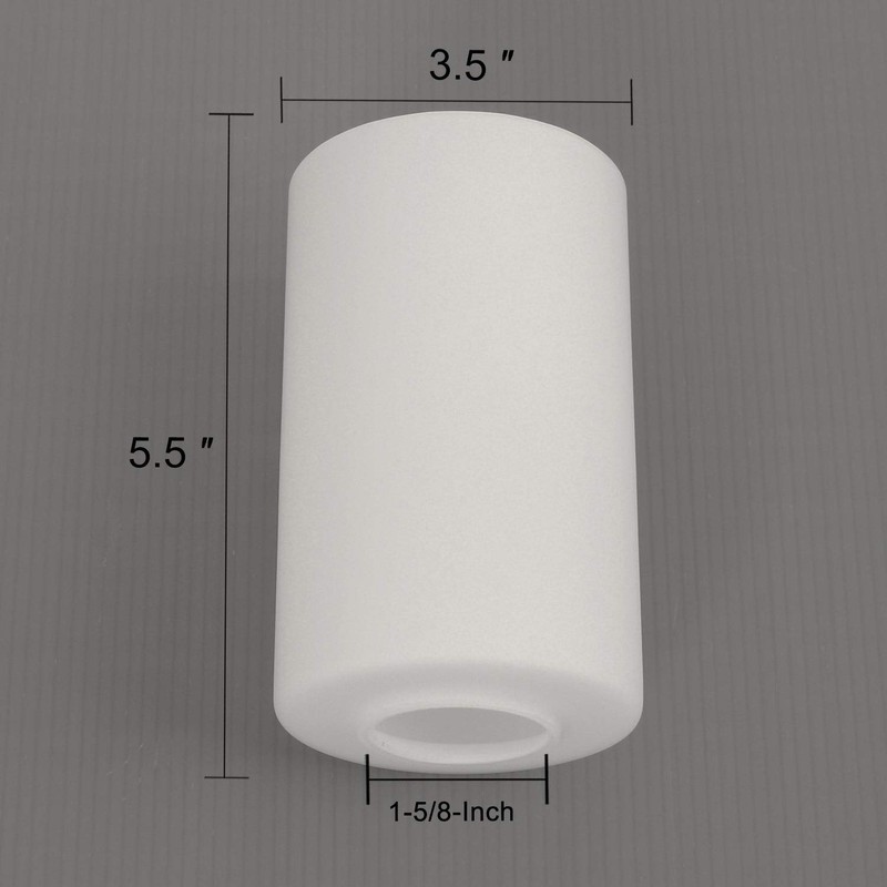Voguad White Opal Cylinder Glass Lamp Shade Replacement, Light Fixture