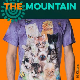 The Mountain 10 Kittens Adult T-Shirt, Purple, Small