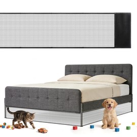 Dmnnlp Under Couch & Bed Blocker, 394"x16" Cutable Under Furniture Plastic Blocker with 30 Ties for Pets, Keep Pets Toys Out, Adjustable Extra Tall Barrier for Sofa & King/Queen Bed (Black)