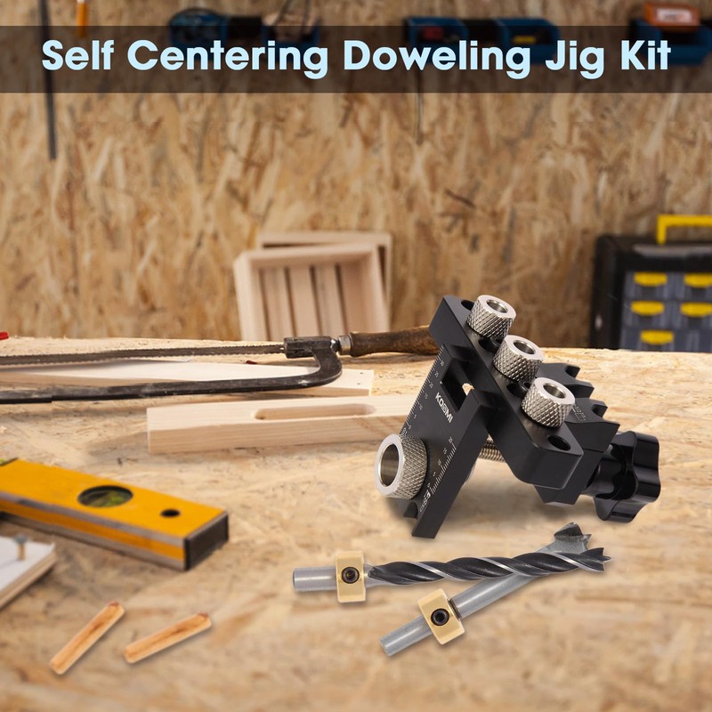 3 in 1 Dowel Jig Drill Kit Multi-Function Self Centering