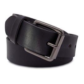 Royalz Men’s Full Grain Leather Belt with Thorn Buckle, Vintage Style, Robust 4 mm Buffalo Leather, 38 mm - Black , size: 100