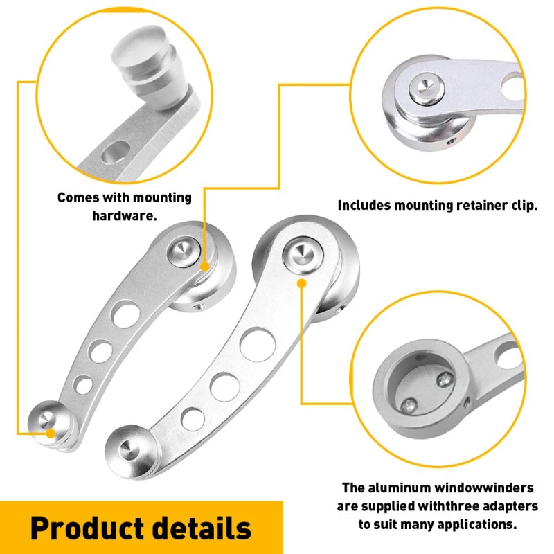 Sliver Billet Aluminum 4 1/4 Window Crank Handle For Hot