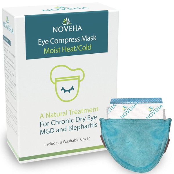 NOVEHA EXPRESS Warm Compress Individual Eye Mask | Moist Hot Technology For Sensitive Dry Eyes - Relieves Stye & Pink Eye - Reusable Heat Water Treatment for Irritated Eyes and Eyelid Lumps