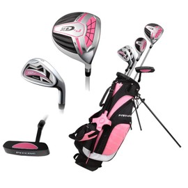 Precise XD-J Junior Golf Clubs Set – Right & Left Hand Options – Kids Golf Clubs for Ages 3-5, 6-8, 9-12 – Lightweight Graphite Shafts, Hybrid Club, Stand Bag – Boys & Girls Golf Set