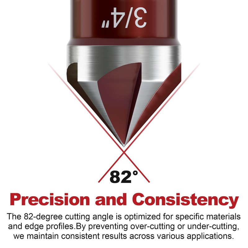 APIOLO 5-Piece Countersink Drill Bit Set, 82 Degree, 5 Flute