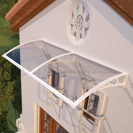 Awning for Door Entrance with Drainage, 40x60 Inch Awnings for Patio, Durable Polycarbonate Window Awnings Exterior, UV Rain Snow Protection Canopy for House, Porch, Patio, Deck