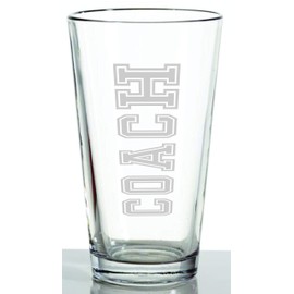 Coach Pub Beer Pint Glass | say Thanks To Coaches with a Present they Can Use | this Classic Glass is Perfect for Men or Women | Display the Title with Pride no Matter What the Sport