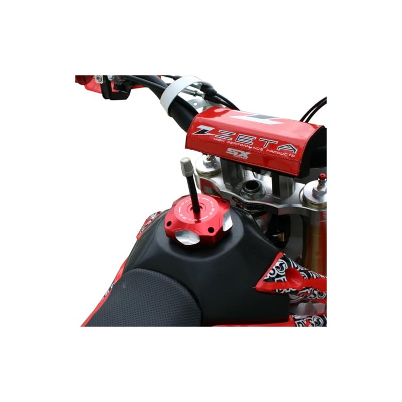 ジータレーシング(ZETA RACING)CR85R '00-07, CRF150R '07-25 ガスキャップ レーサー用 レッド F6503