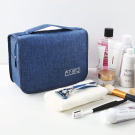 Trawila Large Capacity Travel Hanging Toiletry Bag Cosmetic Bag Makeup Organizers for Men & Women with Sturdy Hook (Navy)