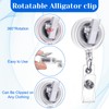Afcabakila 50 Pack Retractable Badge Reels with 360° Swivel Alligator