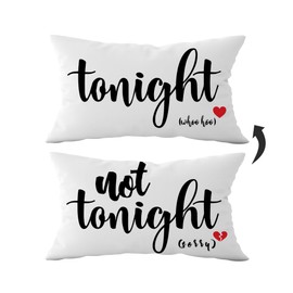 Mancheng-zi Funny Couples Reversible Soft Pillow Cover, Wedding Anniversary Bridal Shower Gifts, Gift for Couples, Anniversary, Wedding, Engagement, 20X12 Inch Flannel Cushion Cover for Couch (White)