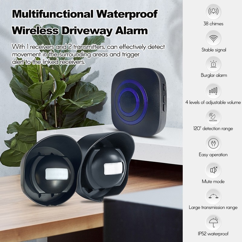 Multifunctional Wireless Driveway Alarm Waterproof Outdoor Motion Sensor Alarm 1