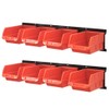 Wallmaster 8-Bin Storage Bins Garage Rack System 2-Tier Orange Tool