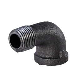 SUPPLY GIANT CNTO0112 1-1/2'' 90 Degree Street Malleable Iron Fitting For High Pressures with Black Finish, 1-1/2"